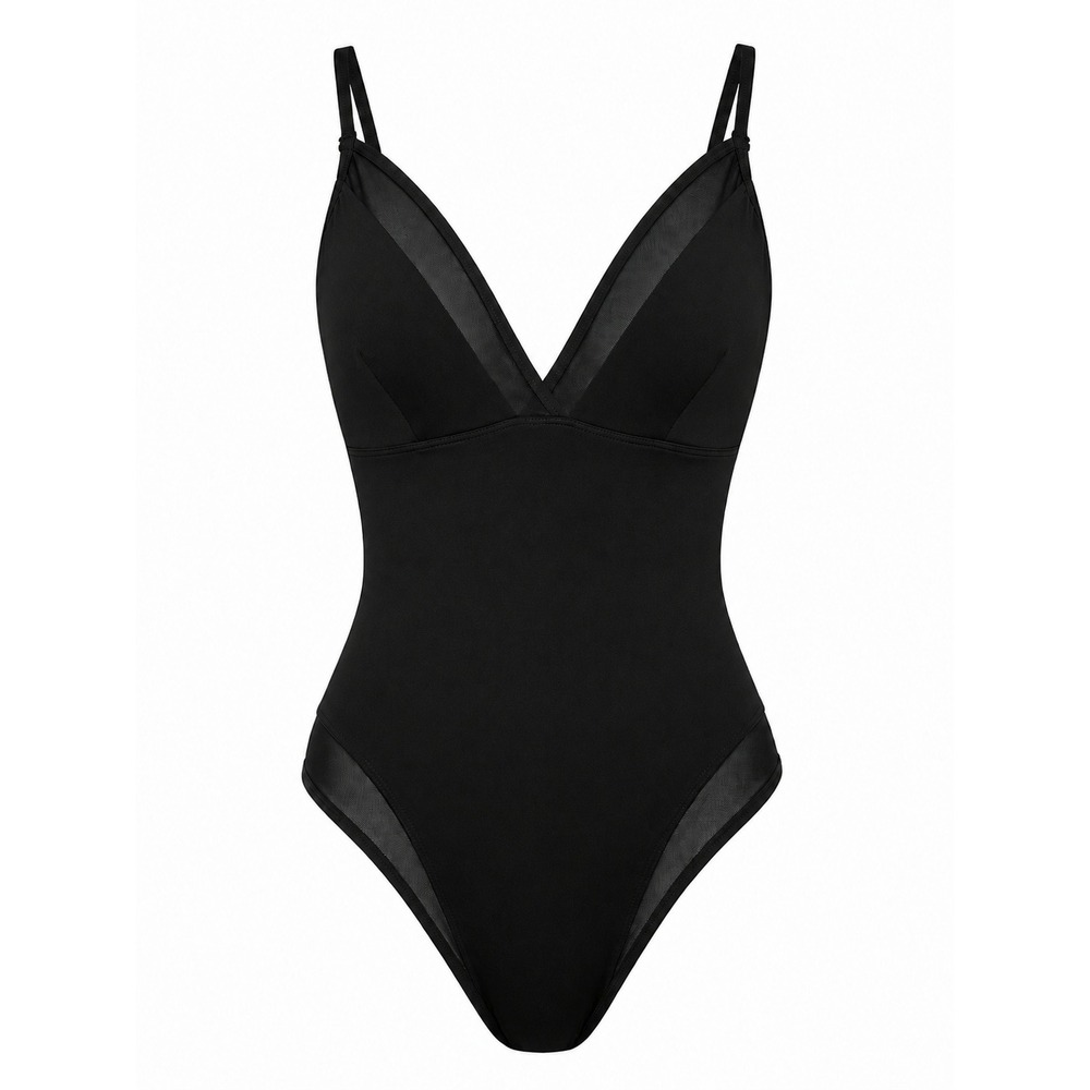 NWT‎ TA3 Mesh One Piece Swimsuit XS Black Lace Up Back Sculpting Cinching Sexy